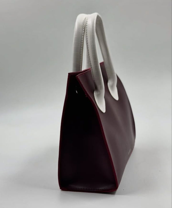 Green forest-Henosis Premium Leatheroid Tote Bag with Detachable Strap - Green & White